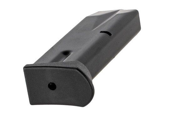 The Beretta 92FS Compact 9mm magazine features a polymer base pad with finger extension